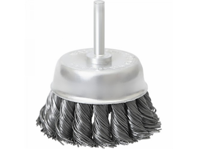 Щетка для дрели, 30 мм, "чашка" со шпилькой, крученая металлическая проволока // MATRIX