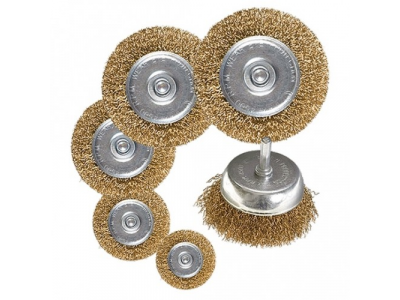 Набор щеток для дрели, 6 шт., 5 плоских 40-50-65-75-100 мм + 1