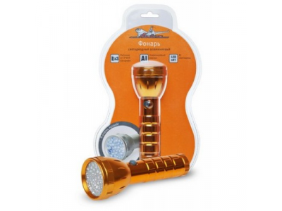 Фонарь на батарейках "AIRLINE" аллюминиевый LEDx41