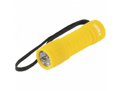 Фонарь светодиодный, желтый корпус с мягким покрытием, 9 Led, 3хААА Denzel от DENZEL Фонарь светодиодный, желтый корпус с мягким покрытием, 9 Led, 3хААА Denzel